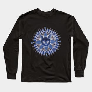 blue cat mandala Long Sleeve T-Shirt